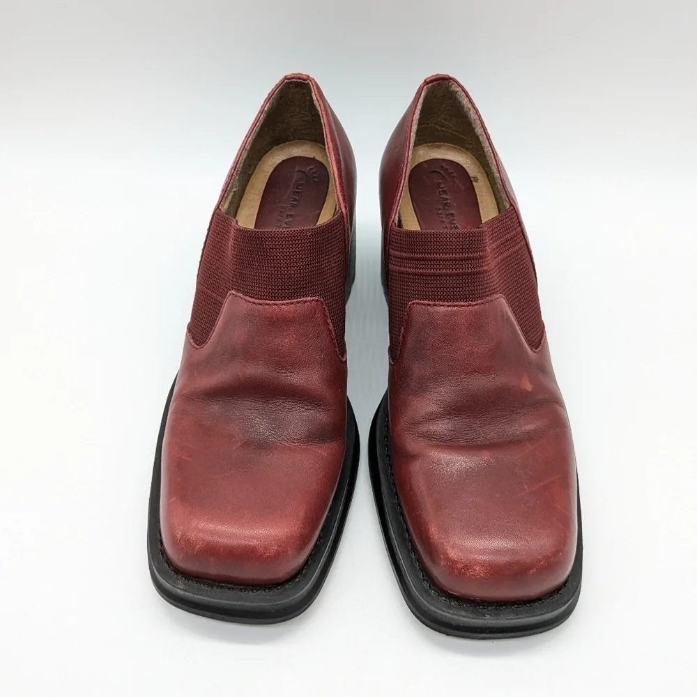 Bare Traps Wear Ever Red Leather Sidewinder Wedge Heel Slip On Loafer 6.5